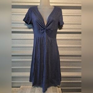 Beachsissi Chic Navy Knot-Front Midi Dress